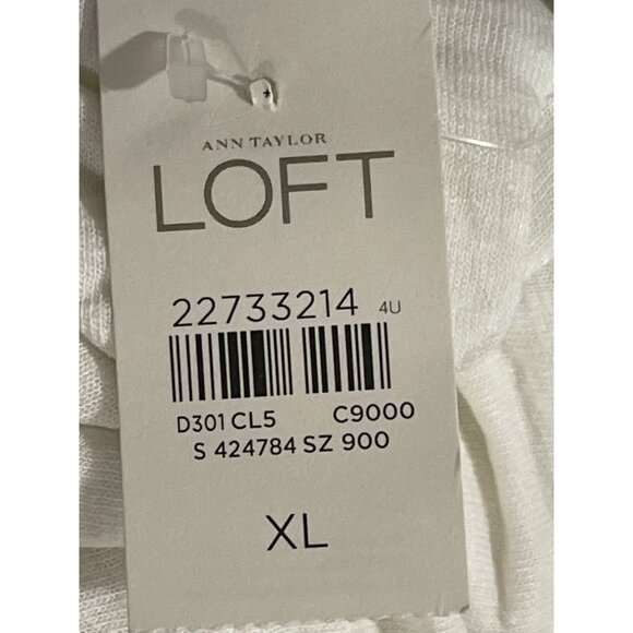 Loft White Boho Style‎ Short Sleeve Blouse With Crochet Detailing Womens XL NWT - Picture 2 of 10